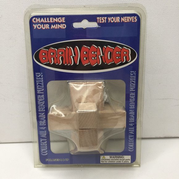 Brain Bender Wooden Cube Puzzle Teasers Lot Set of 2 Challenge 842319 New In Box - Picture 2 of 9